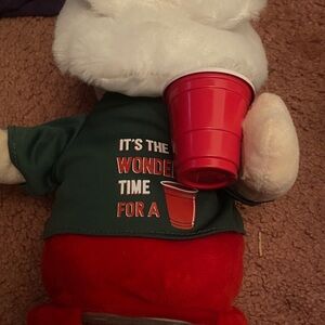 Festive Plush Toy with Red Cup